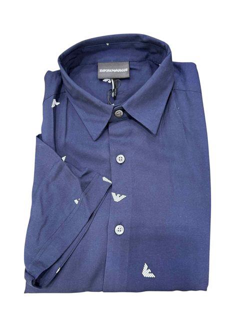 Camicia mezza manica con loghi aquila EMPORIO ARMANI | Camicie | E9.3Z1C10.1NREZ00300